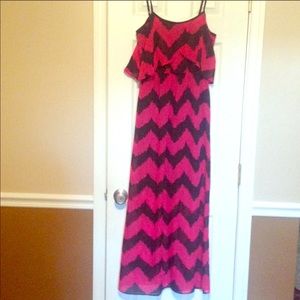 🌼 Chevron Print Maxi Dress